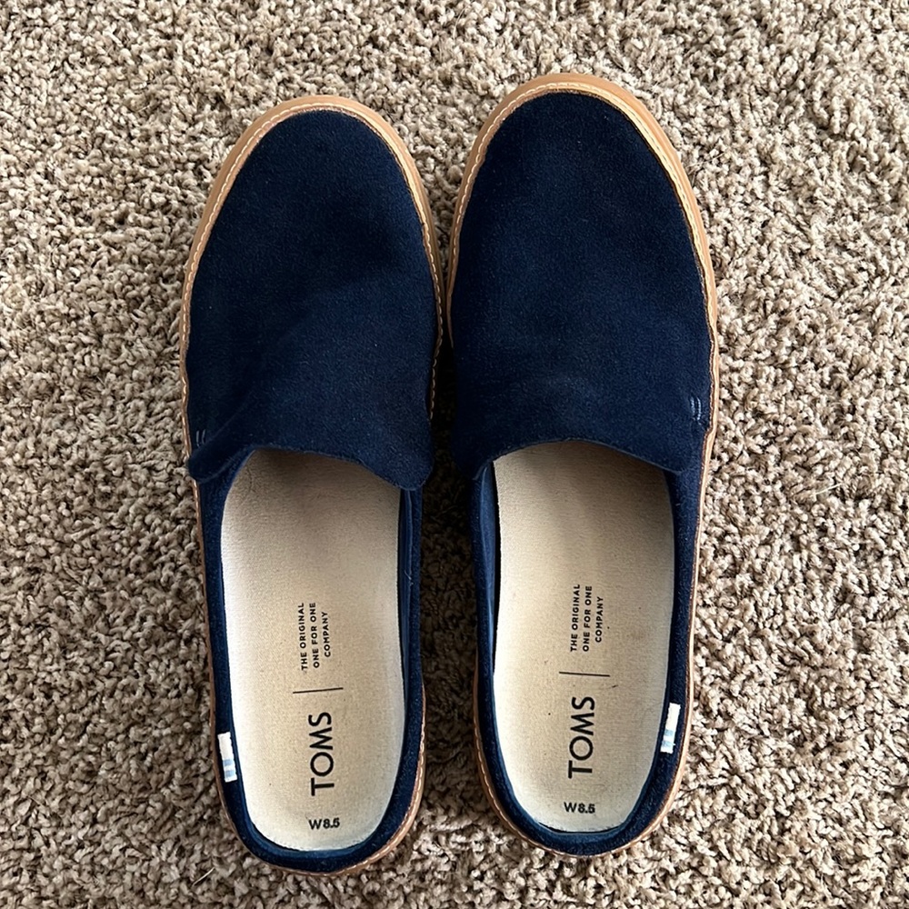 Tom’s Navy Blue Mules